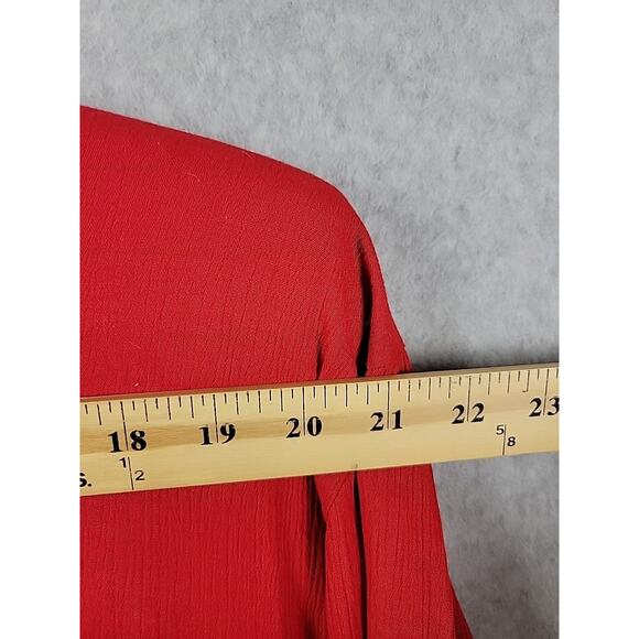 Vtg Niki & Danielle Rock N Roll Red Embroidered SS Button Up Shirt Plus 22W - Picture 10 of 12